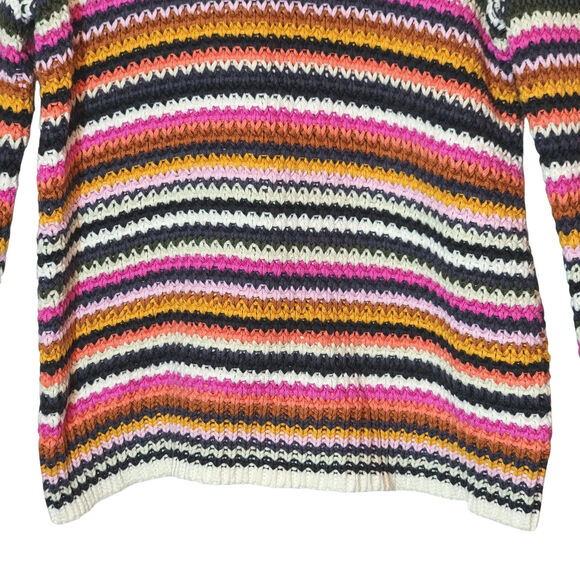Marie Oliver Miley Rainbow Stripe Sweater Colorful Pullover Preppy Knit Size XS - Picture 5 of 13